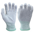 ESD weiße Polyester Kohlefaser-Strick-PU-Palmenbeschichtung Antistatic Staubfreie Handschuhe